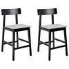 BARHOCKER 2er-Set Schwarz Isanti - Schwarz/Grau, Holz (44/92/51cm) - Beliani
