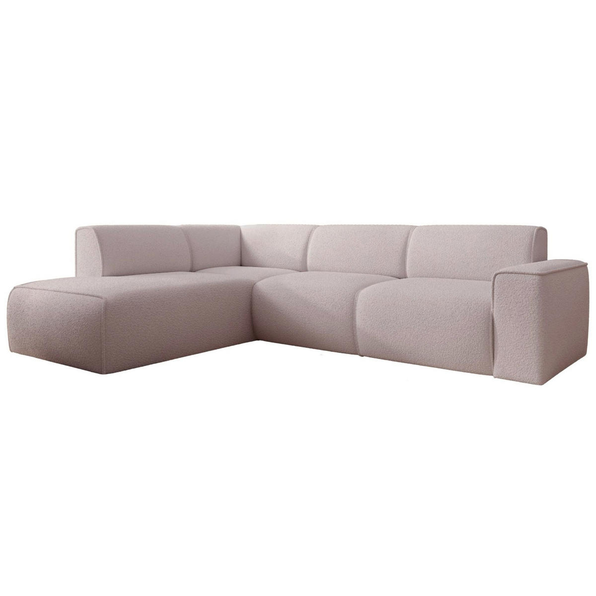 ECKSOFA Bouvi Beige links - Beige/Schwarz, Kunststoff/Textil (292/220cm) - Selsey