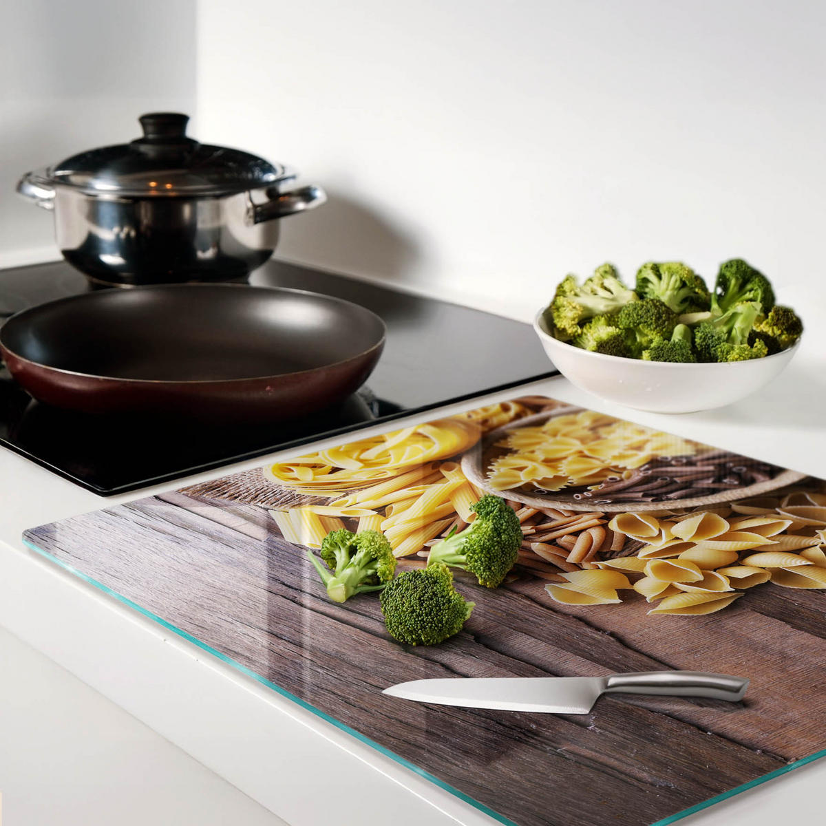 GLASPLATTE 60x52 cm Nudelmischung - Gelb, Glas (60/0.4/52cm) - TULUP
