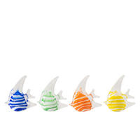 BRIEFBESCHWERER FISCH (4ER SET) - Multicolor, Glas (3.7/13.7/12cm) - J-Line