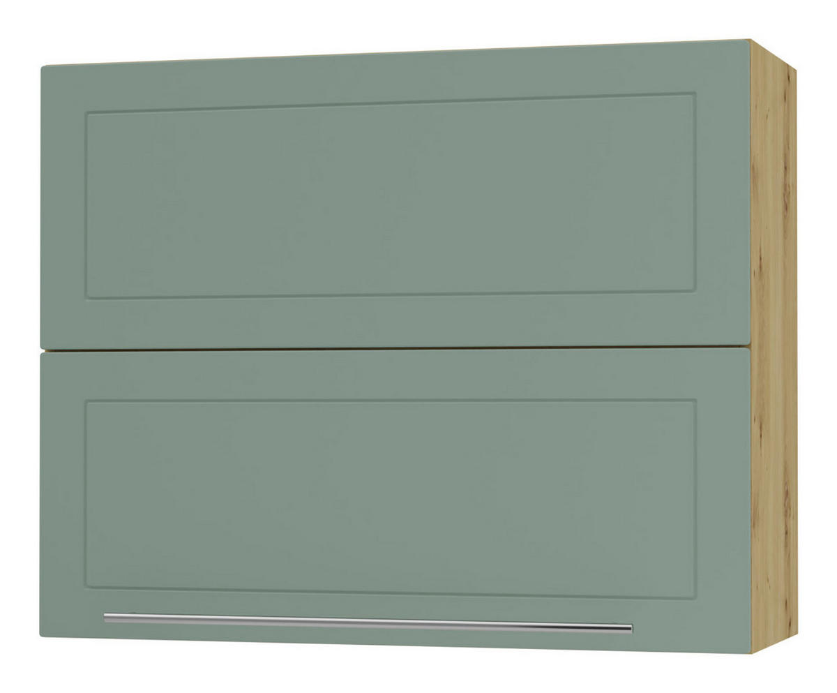 KÜCHENHÄNGESCHRANK Kvantum W8B/90 Mint Matt / Eiche Artisan Matt 90 / 32,5 / 72cm - Eiche Artisan/Mintgrün, Holz/Holzwerkstoff (90/72/36cm) - Feldmann-Wohnen