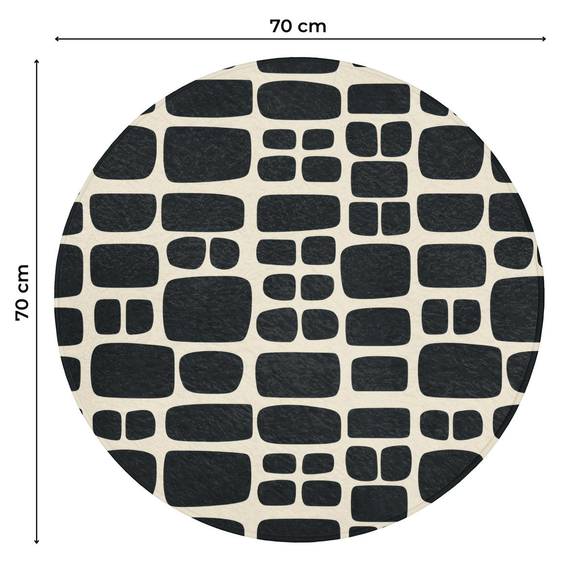 WC PŘEDLOŽKA Moderní - organické - černé 70x70 cm - antracitová, textil/plast (70/1cm) - OnlyWow