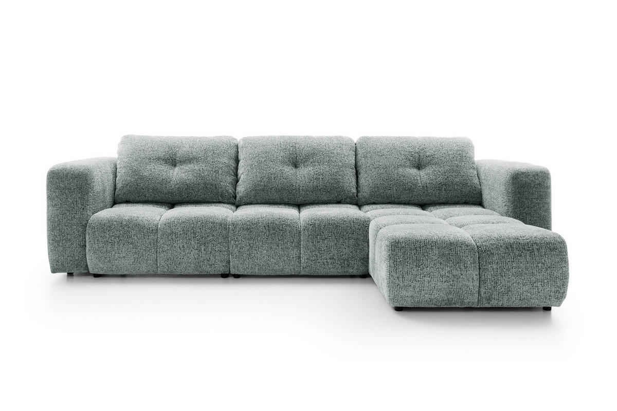 ECKSOFA ARTE 03 Grau Chenille mit Schlaffunktion - Grau, Holz (336/177cm) - MASSENO