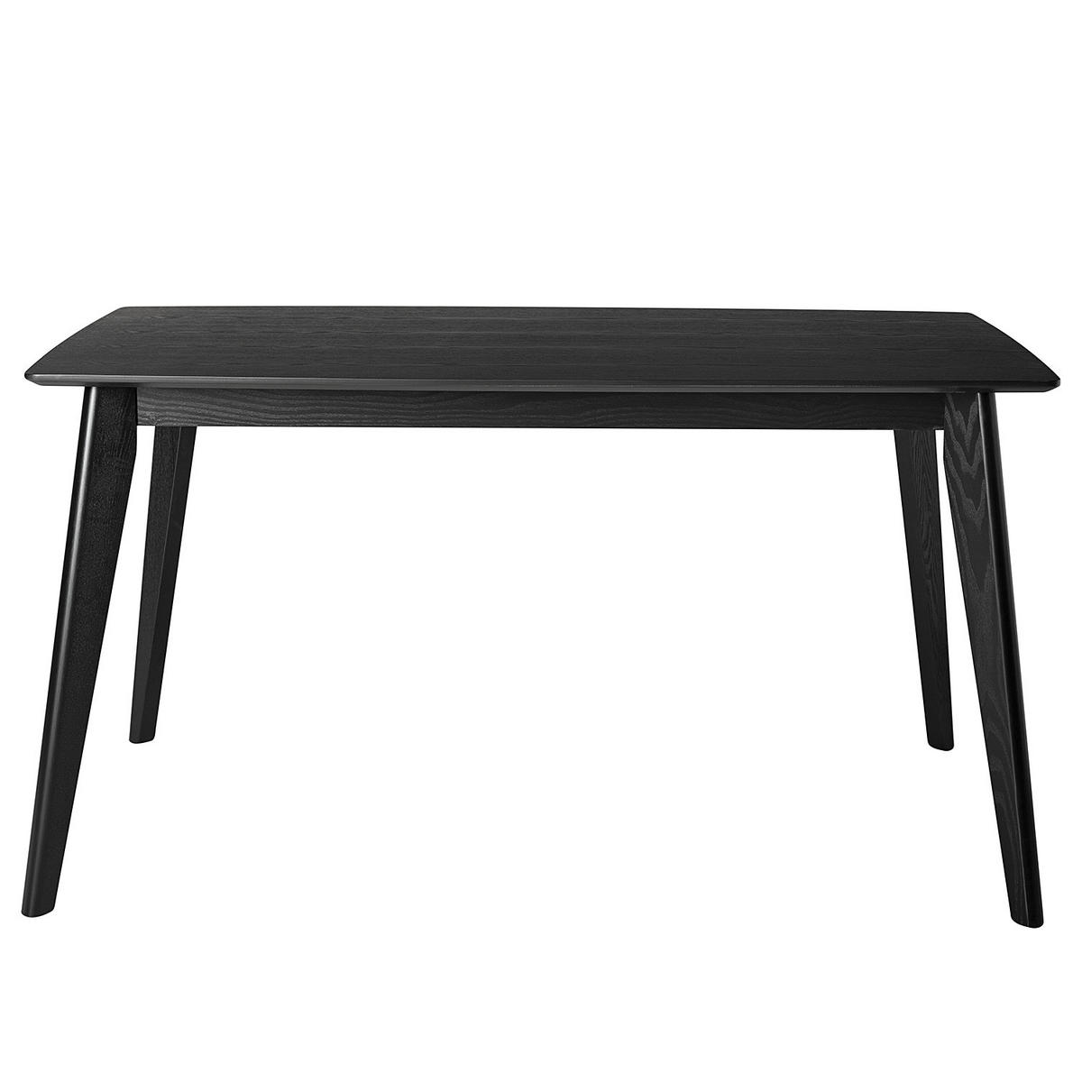 ESSTISCH - Esche teilmassiv - Esche Schwarz - Schwarz, Holz/Holzwerkstoff (80/140/75cm) - home24