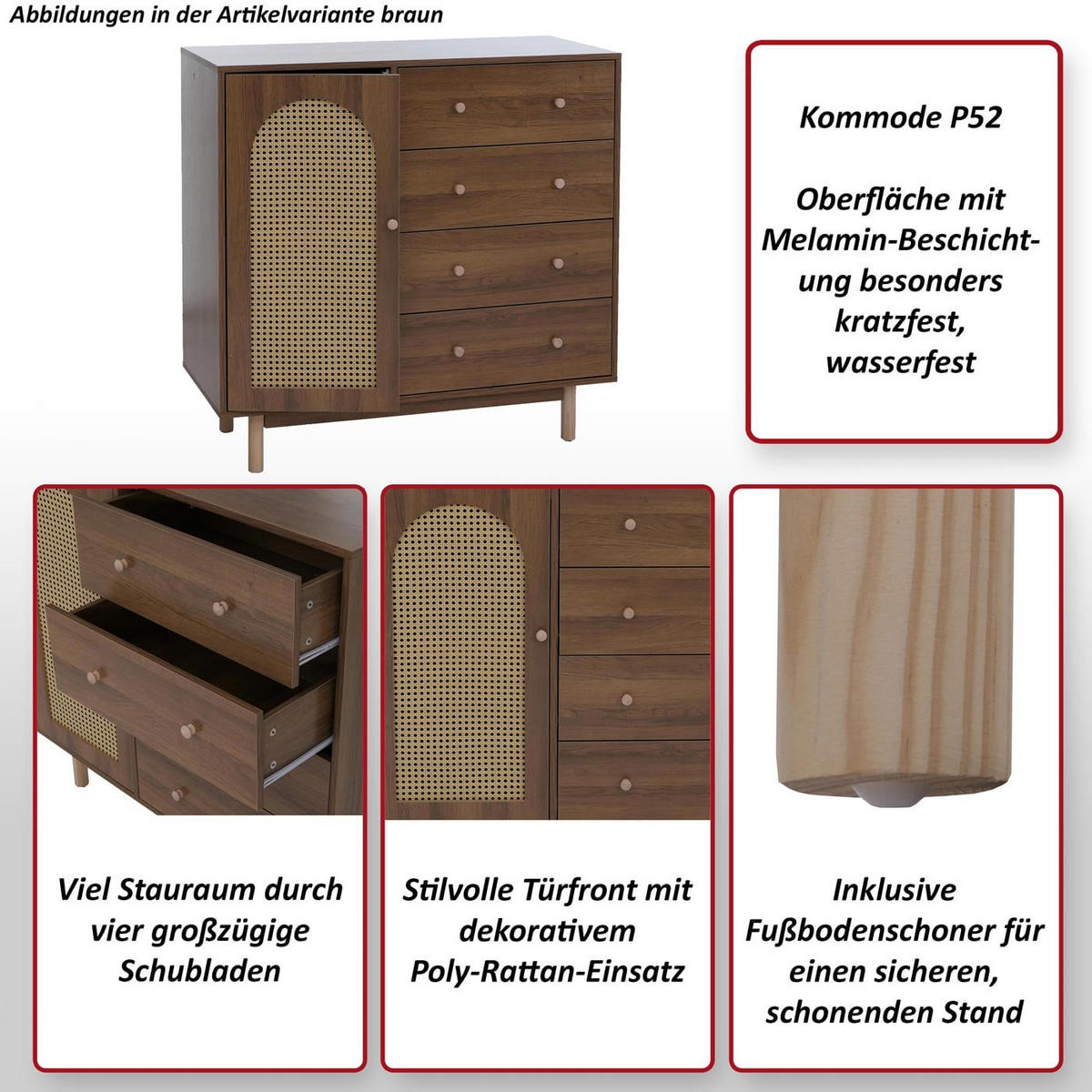 KOMODA Bílá - bílá, dřevo (100/95/40cm) - MCW