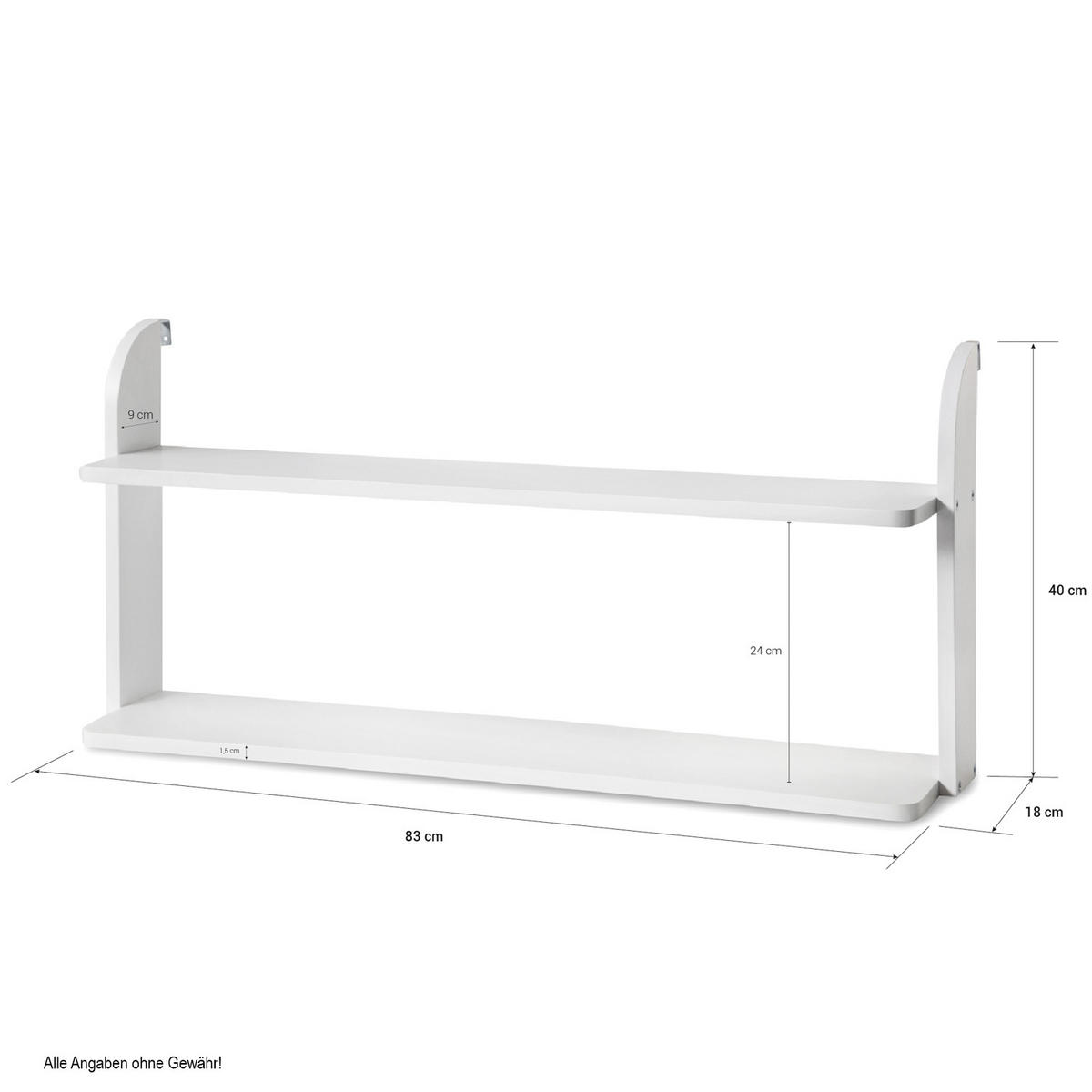 HOCHBETT Einhängeregal weiß - Weiß, Holz (83/40/18cm) - Homestyle4u
