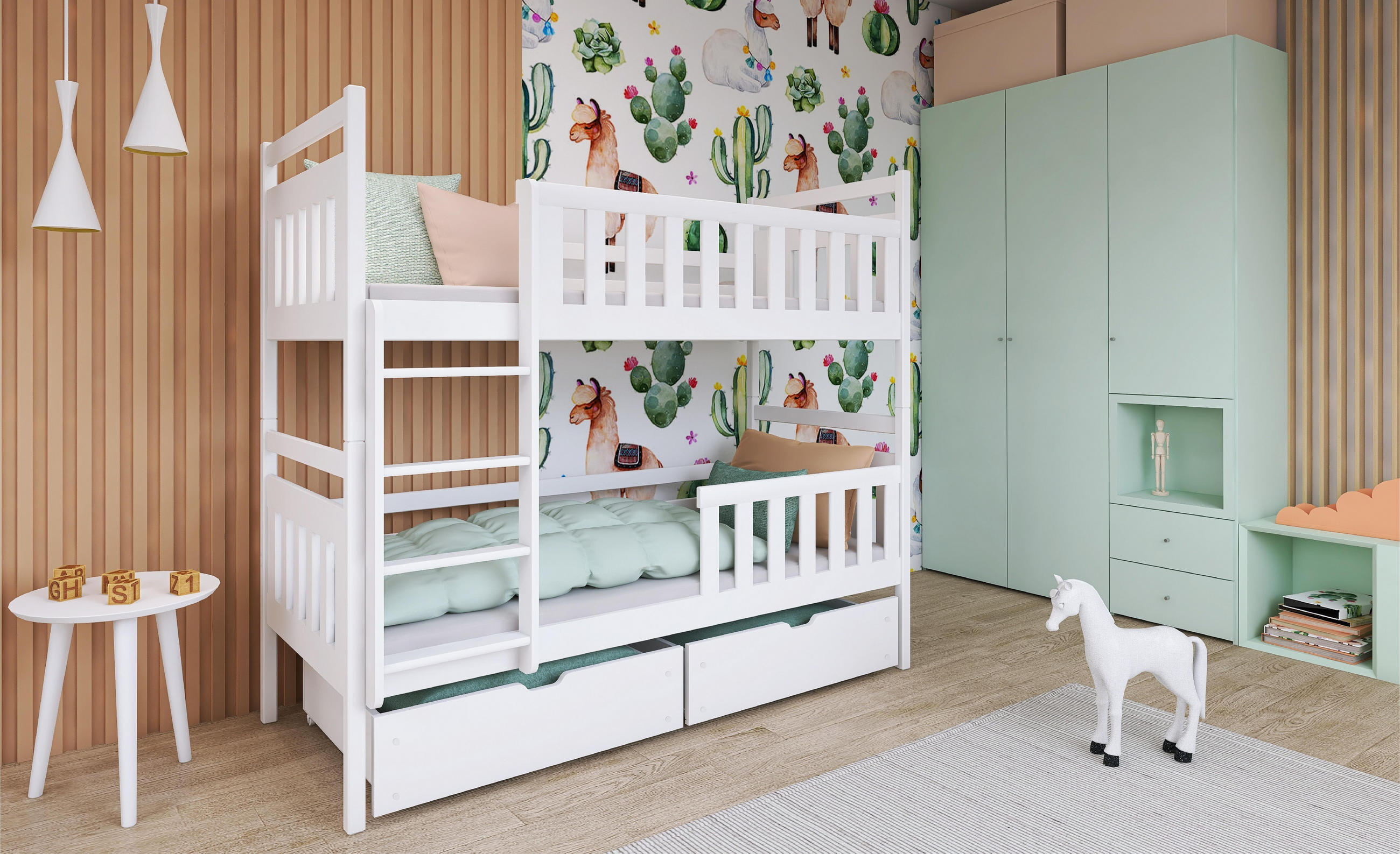 ETAGENBETT WEIß - Weiß, Holz (90/200cm) - FURNLUX