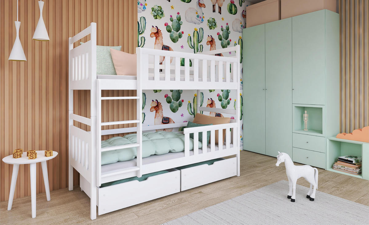 ETAGENBETT WEIß - Weiß, Holz (90/200cm) - FURNLUX