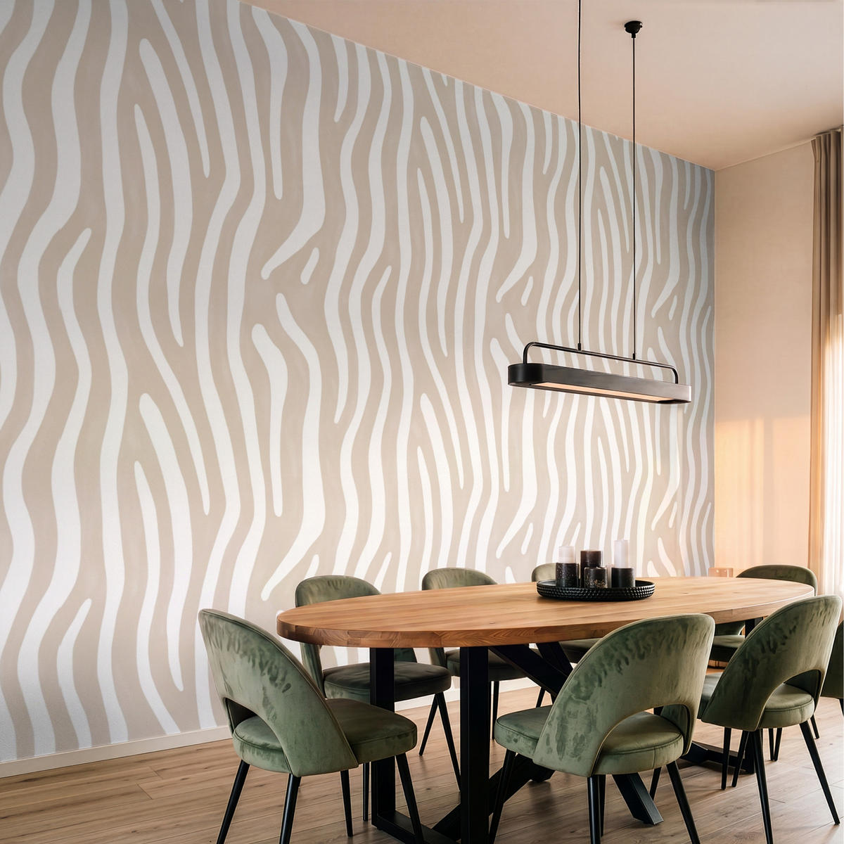 TAPETE - Abstrakt - Zebra - Beige - 400x300 cm - Beige, Papier (400/300cm) - OnlyWow