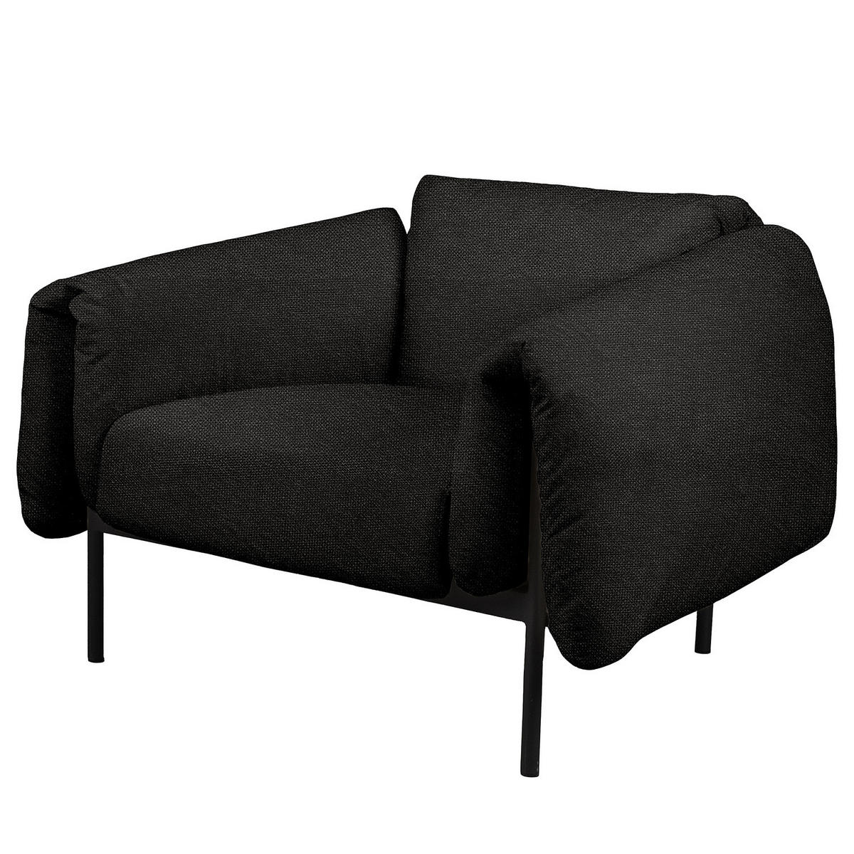 OUTDOOR-SESSEL - Schwarz, Textil/Metall (104/70/98cm) - home24