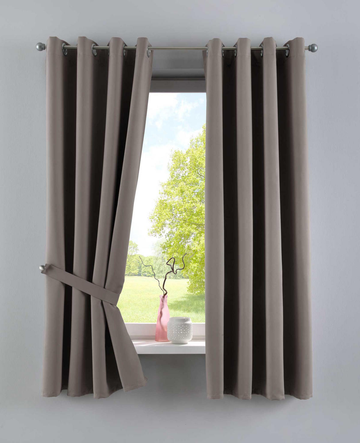 VORHANG »NEW YORK« HxB 225x140 cm Taupe - Taupe, Textil (140/225cm) - Gardinenbox