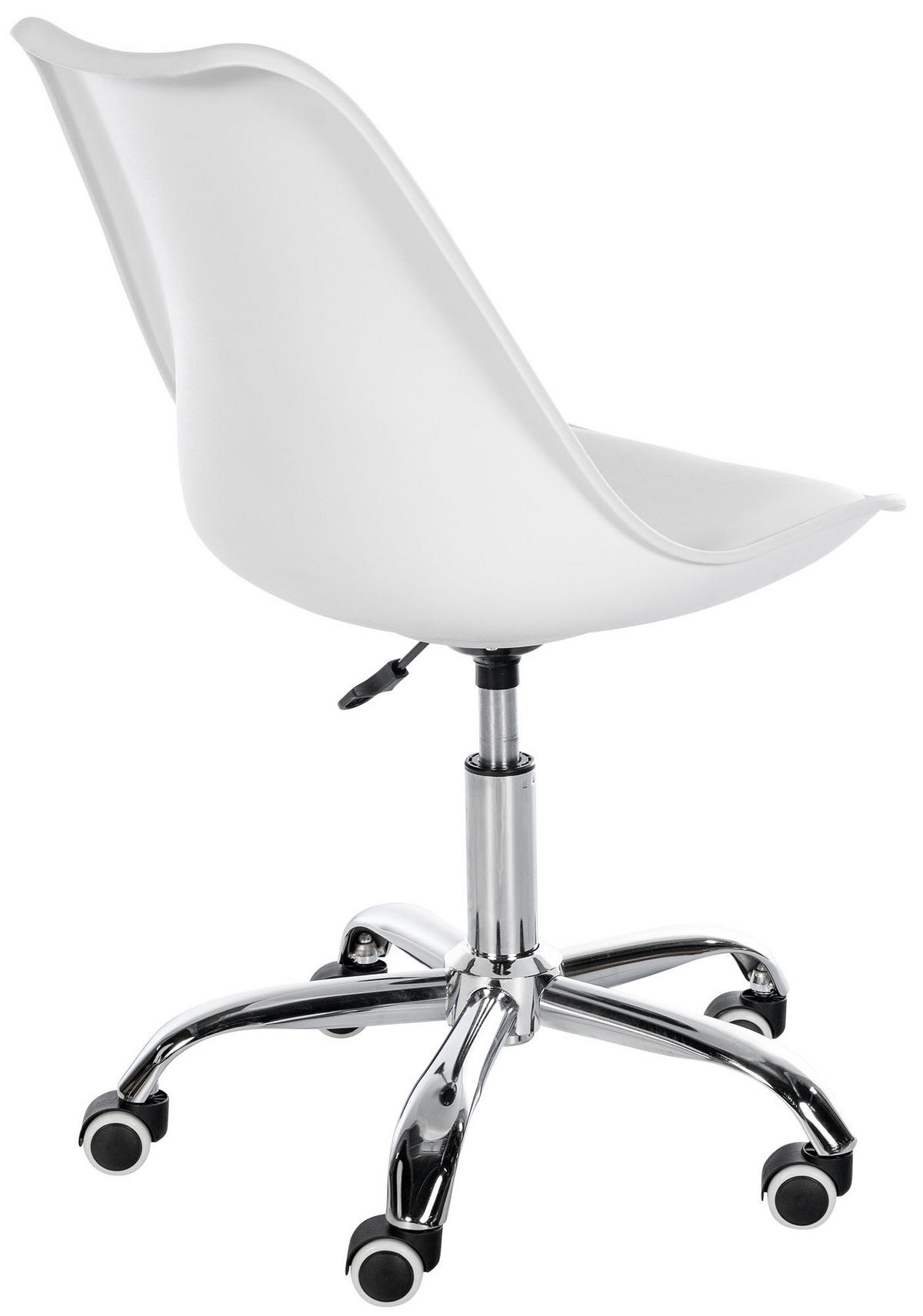 HOCKER Kunststoff weiß - Chromfarben/Weiß, Kunststoff/Metall (51/78/55cm) - CLP