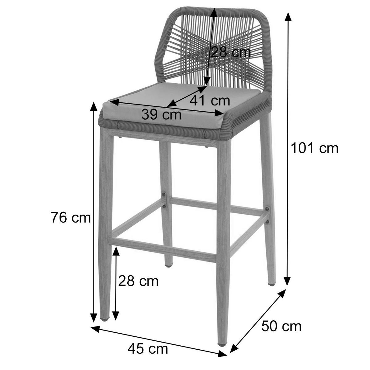 BARSKI STOL Anthracit, Taupe - antracit/sivorjava, kovina (45/101/50cm) - MCW