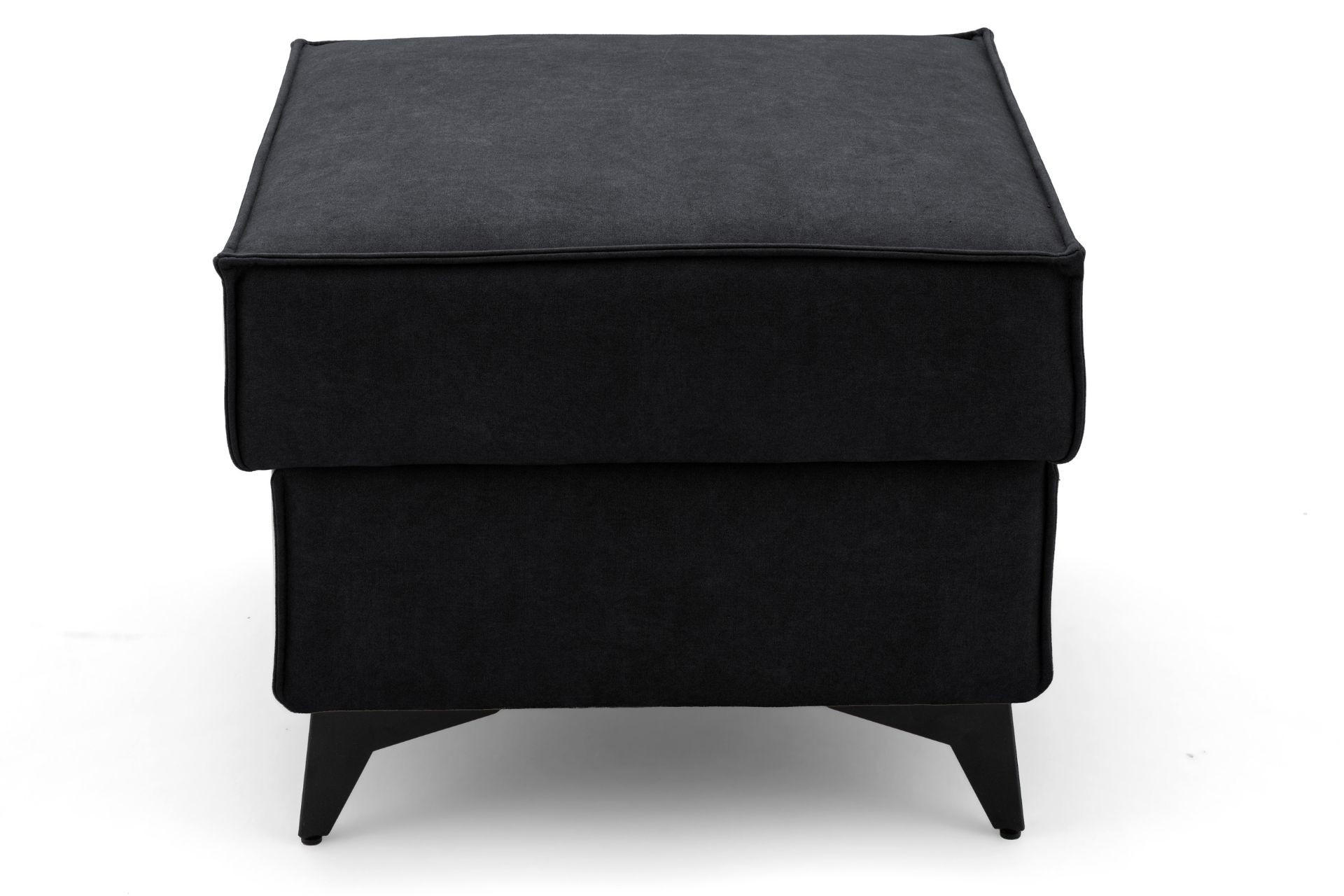 POUF PURE 55 x 55 cm Velours Graphit - Graphitfarben/Schwarz, Holz/Textil (55/45/55cm) - Muffo