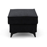 POUF PURE 55 x 55 cm Velours Graphit - Graphitfarben/Schwarz, Holz/Textil (55/45/55cm) - Muffo