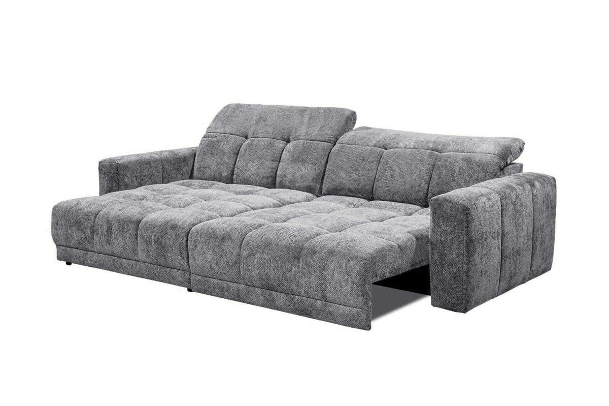 ECKSCHLAFSOFA mit elektronische Sitztiefenverstellung - Schwarz/Grau, Holzwerkstoff/Kunststoff (297/170cm) - ed exciting design