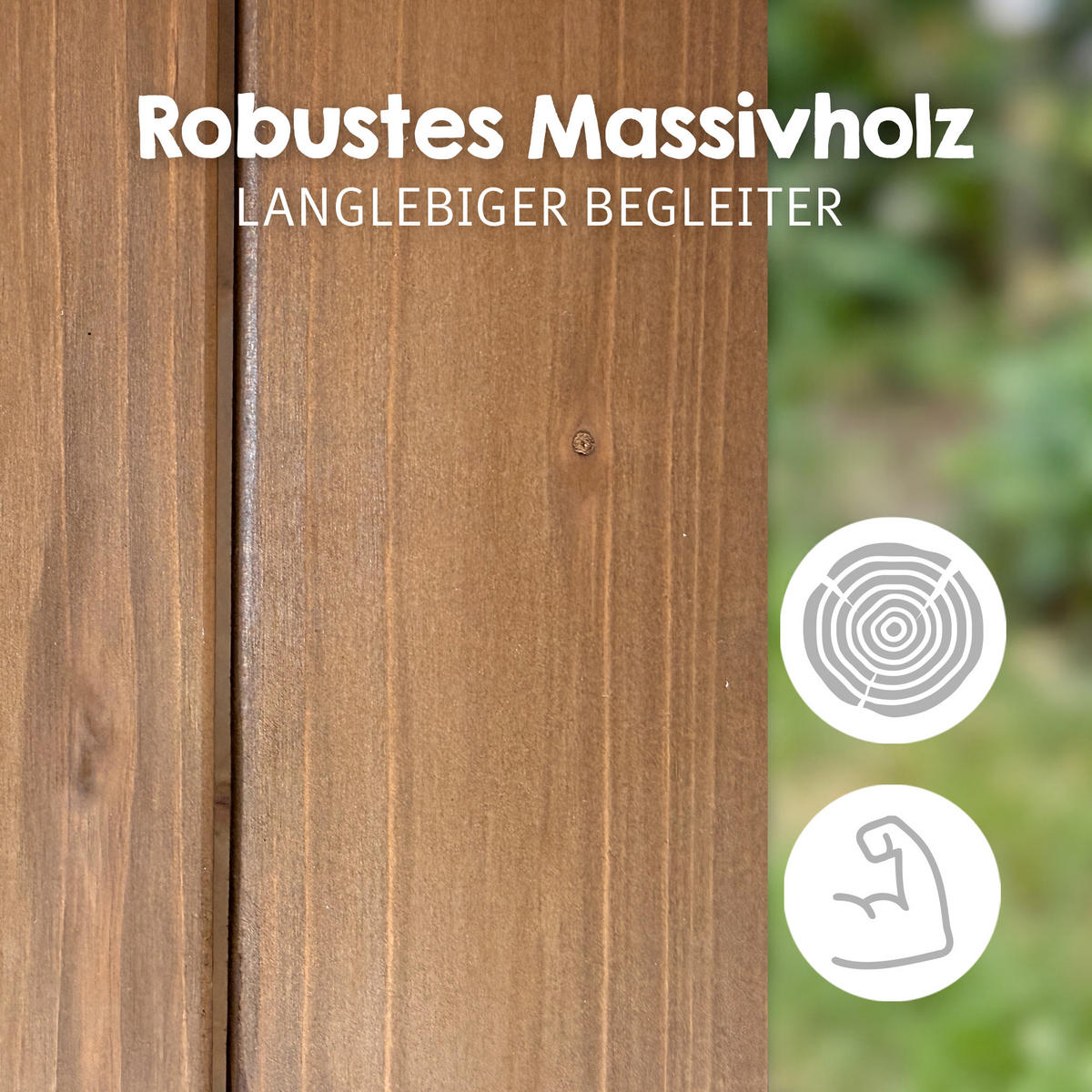 KINDERSITZGARNITUR OUTDOOR + mit Spielwannen und Bankkissen - Teakfarben, Holz - Roba