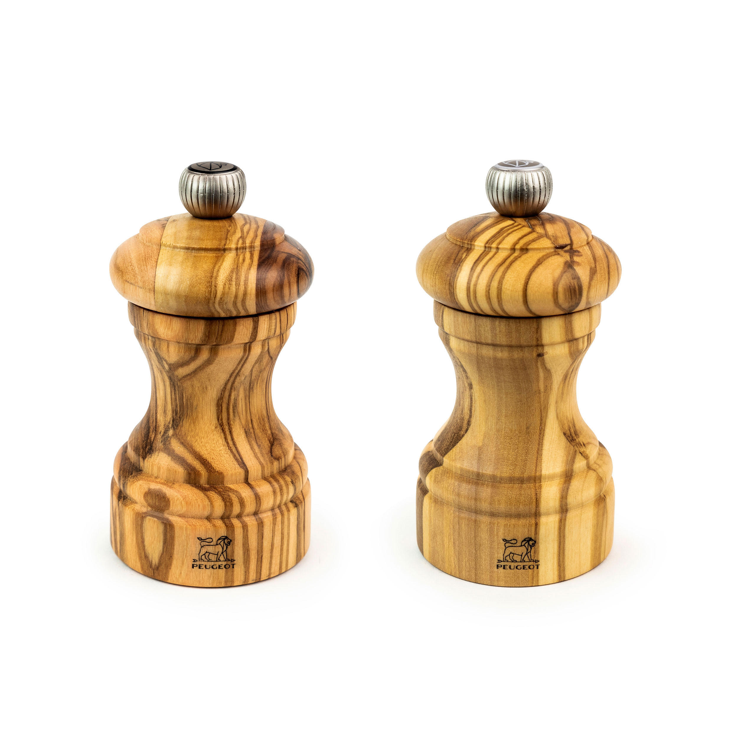 MÜHLENSET Bistro 10cm Pfeffer- & Salzmühle Olivenholz Stahlmahlwerk - Braun, Holz (10.6/10/5.3cm) - PEUGEOT