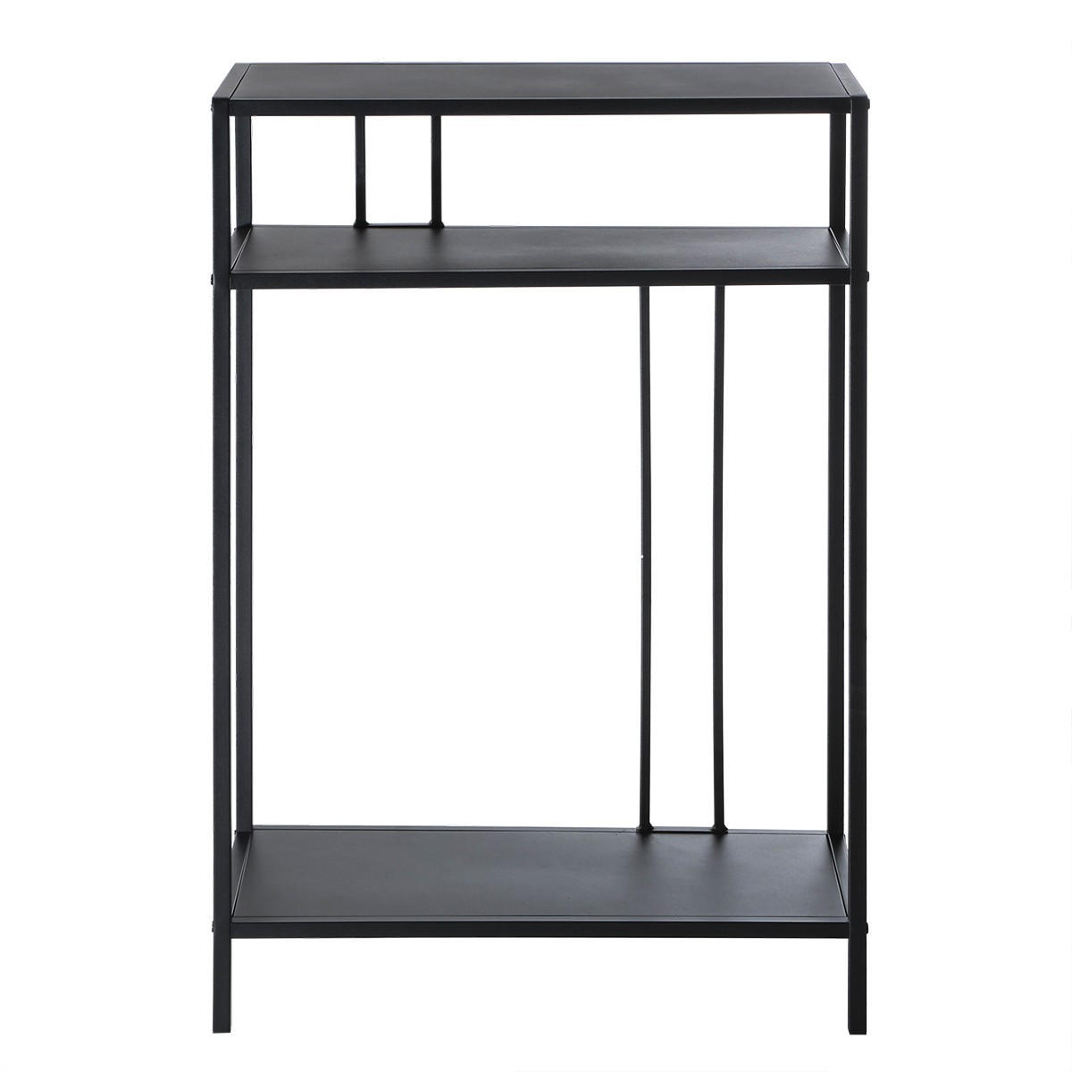 HOHE Konsole aus schwarzem Metall 30/90/60 cm - Schwarz, Metall (35.5/30/90cm) - Calicosy