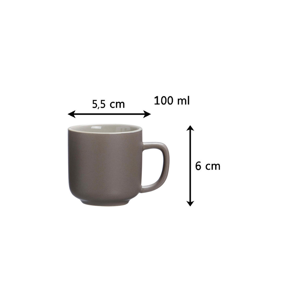ESPRESSOTASSEN MIT UNTERTASSEN Jasper Taupe 100 ml 4er Set - Taupe, Keramik (1/1/1cm) - Ritzenhoff Breker