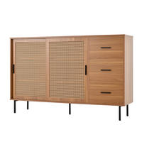 SIDEBOARD DE-37895 mit 2 Schiebetüren und 3 Schubladen Holzfarbe - Naturfarben, Holzwerkstoff (140/91/37cm) - ComfortXL