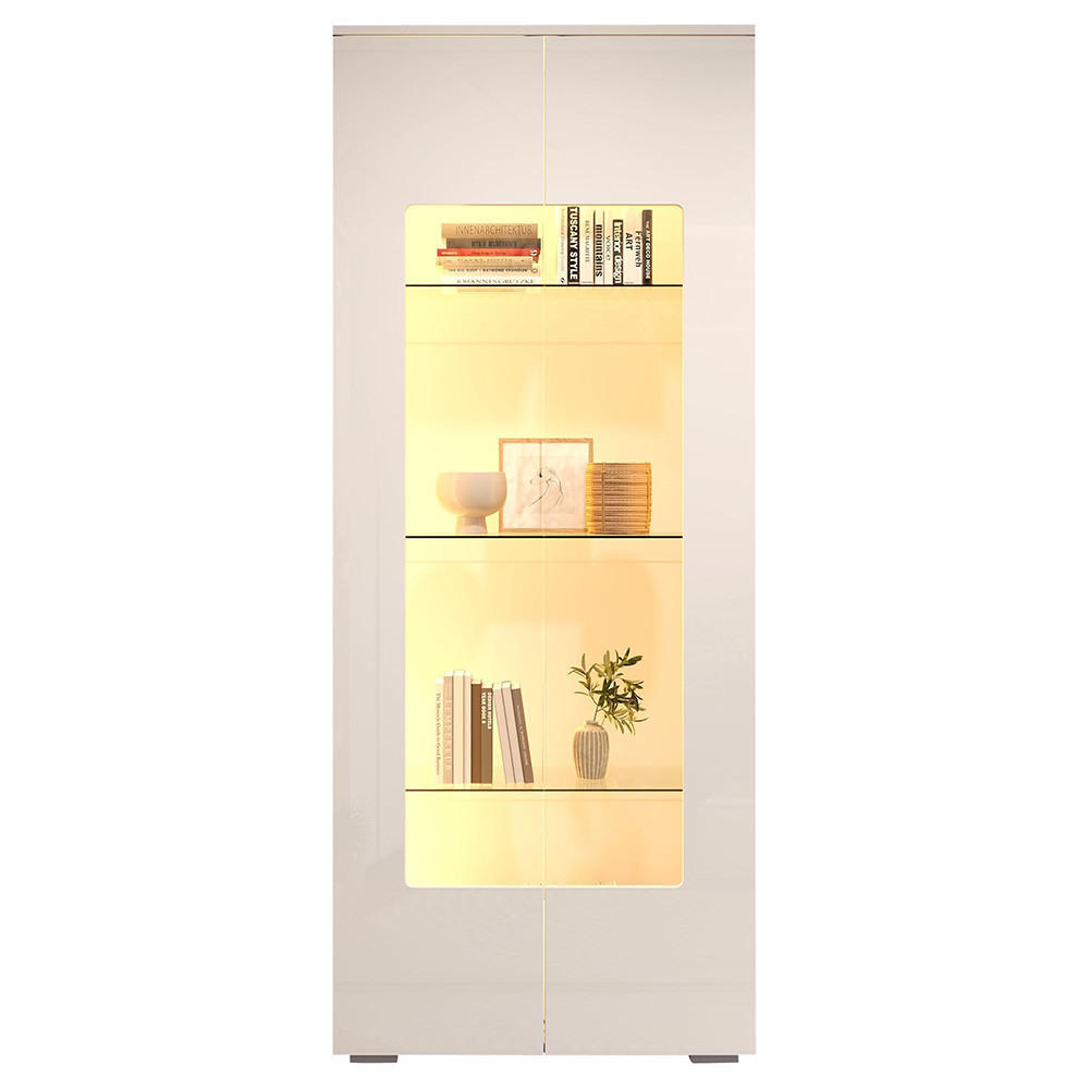 VITRINE 70x40x173cm in Weiß - Weiß, Holzwerkstoff (40/173/70cm) - KOMHTOM
