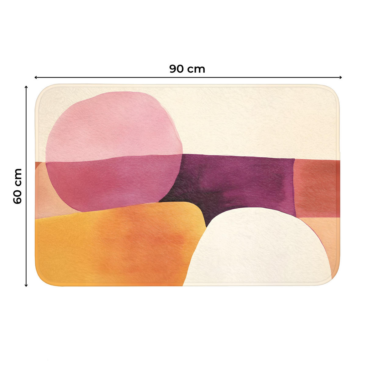 WC PŘEDLOŽKA Tvary - abstraktní - barevné 90x60 cm - terakotová, textil/plast (90/1cm) - OnlyWow
