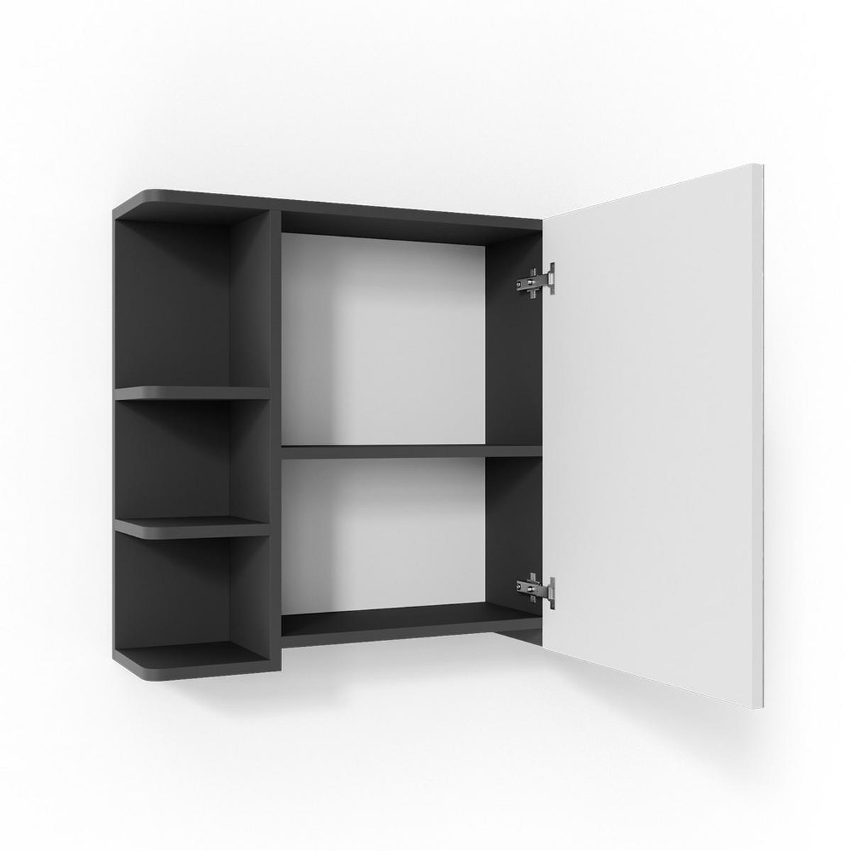 BADSPIEGELSCHRANK Fynn Anthrazit 79.6 x 64 cm - Anthrazit, Holzwerkstoff (79.6/64/21.2cm) - Vicco