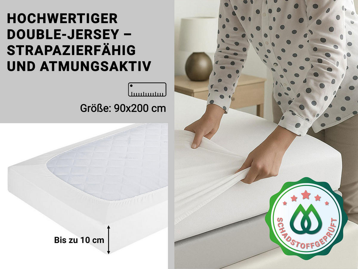 SPANNBETTLAKEN, 90x200 cm, 100% Baumwolle, Weiß - Weiß, Textil (90/200cm) - Zollner