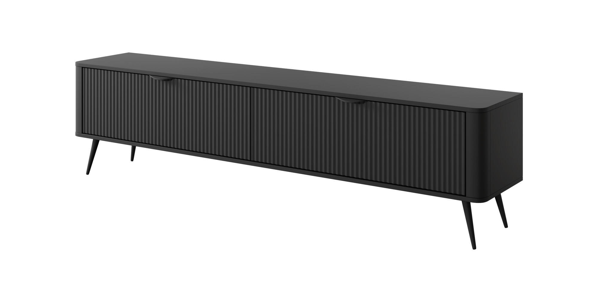 TV-LOWBOARD LANTE Schwarz 200x38x51 cm - Schwarz, Holzwerkstoff (200/51/38cm) - FURNLUX
