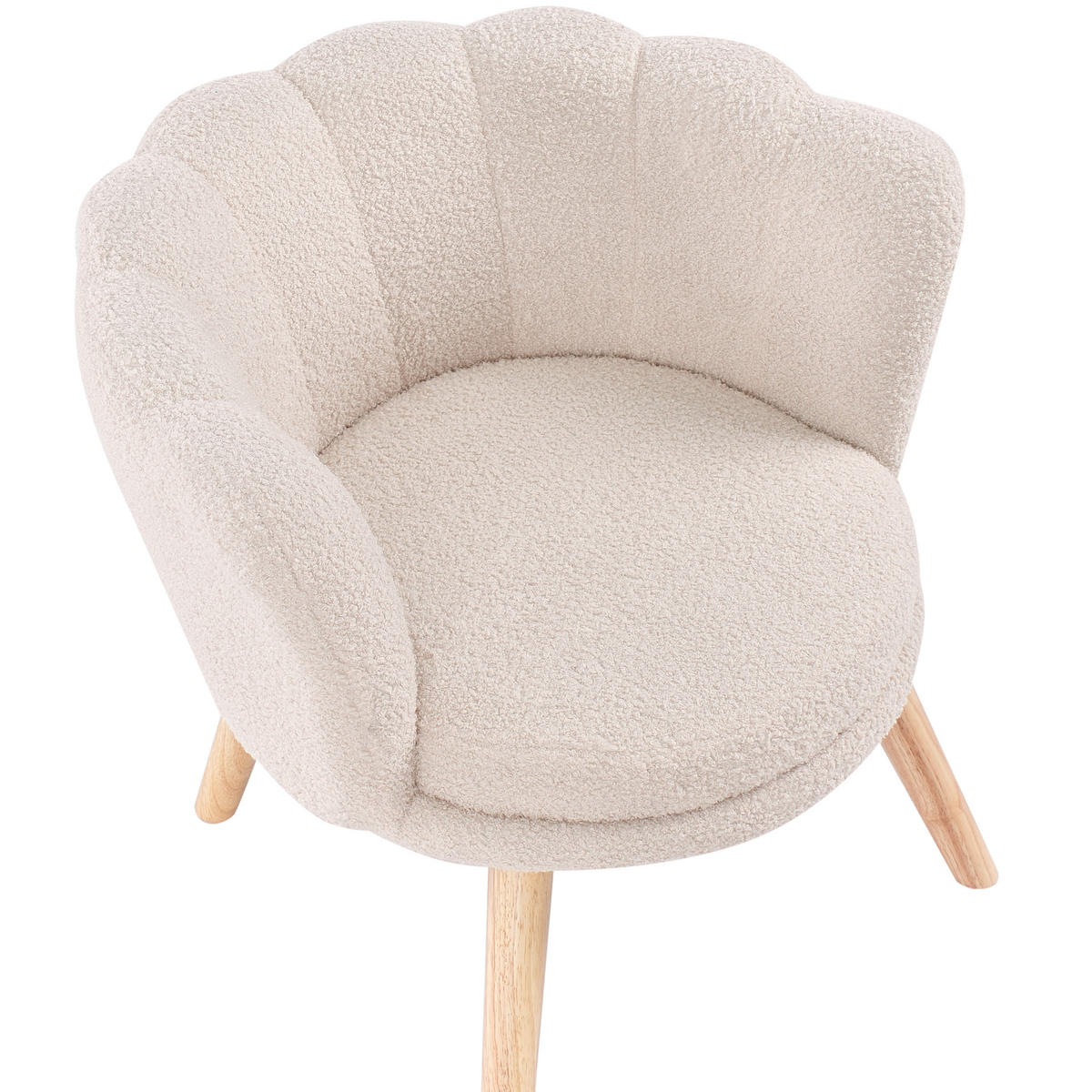 KINDERSESSEL Bouclé Hellbeige Halby - Beige, Textil (60/54/54cm) - Beliani