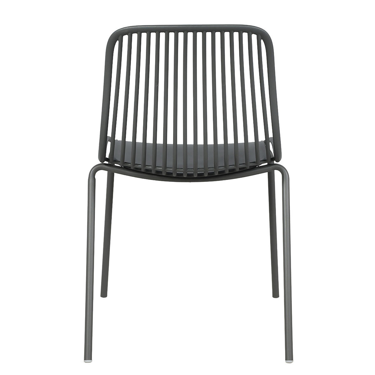 GARTENSTUHL - 4er-Set - Stahl / Polypropylen - Anthrazit, Kunststoff/Metall (51/82/54cm) - home24