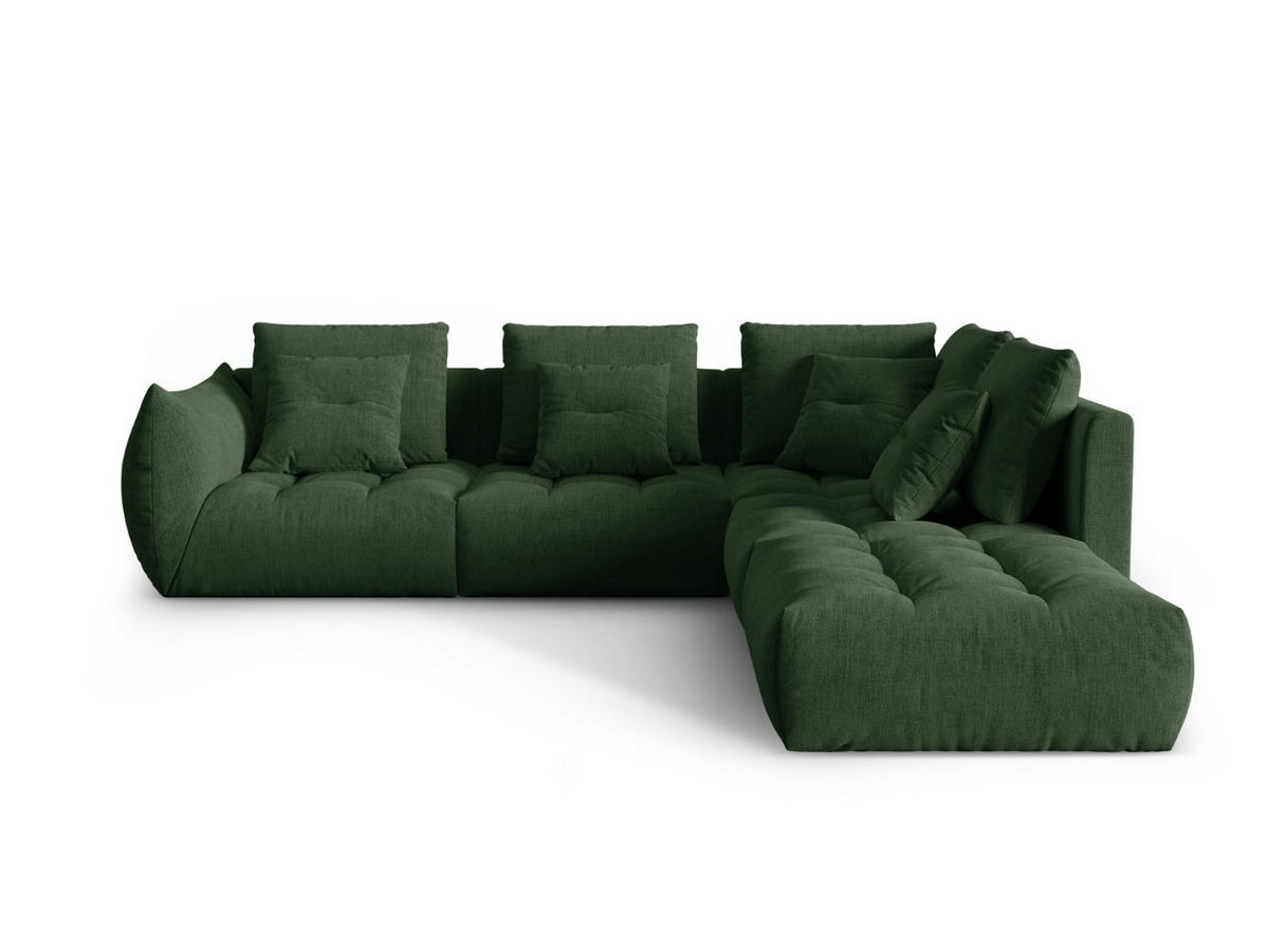 ECKSOFA modular rechts Bloom aus strukturiertem Stoff moosgrün 4 Sitzplätze - Salbeigrün, Textil (310/316cm) - Micadoni
