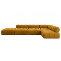 ECKSOFA modulares Sofa Favio-L2 - 380x190x70 cm Senfgelb Cord - Currygelb, Holzwerkstoff/Textil (380/190cm) - ALTDECOR