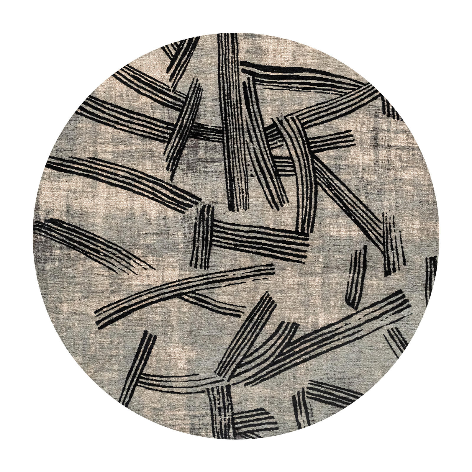 TEPPICH Dark Street Meditation Kanji 240/240 cm - Grau, Kunststoff/Textil (240/240cm) - Louis De Poortere