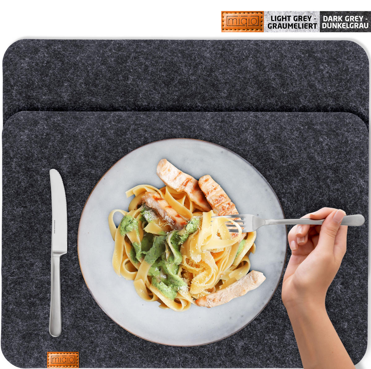 TISCHSETS eckig 6er-Set - Beige, Textil (44/45/3cm) - Miqio Design