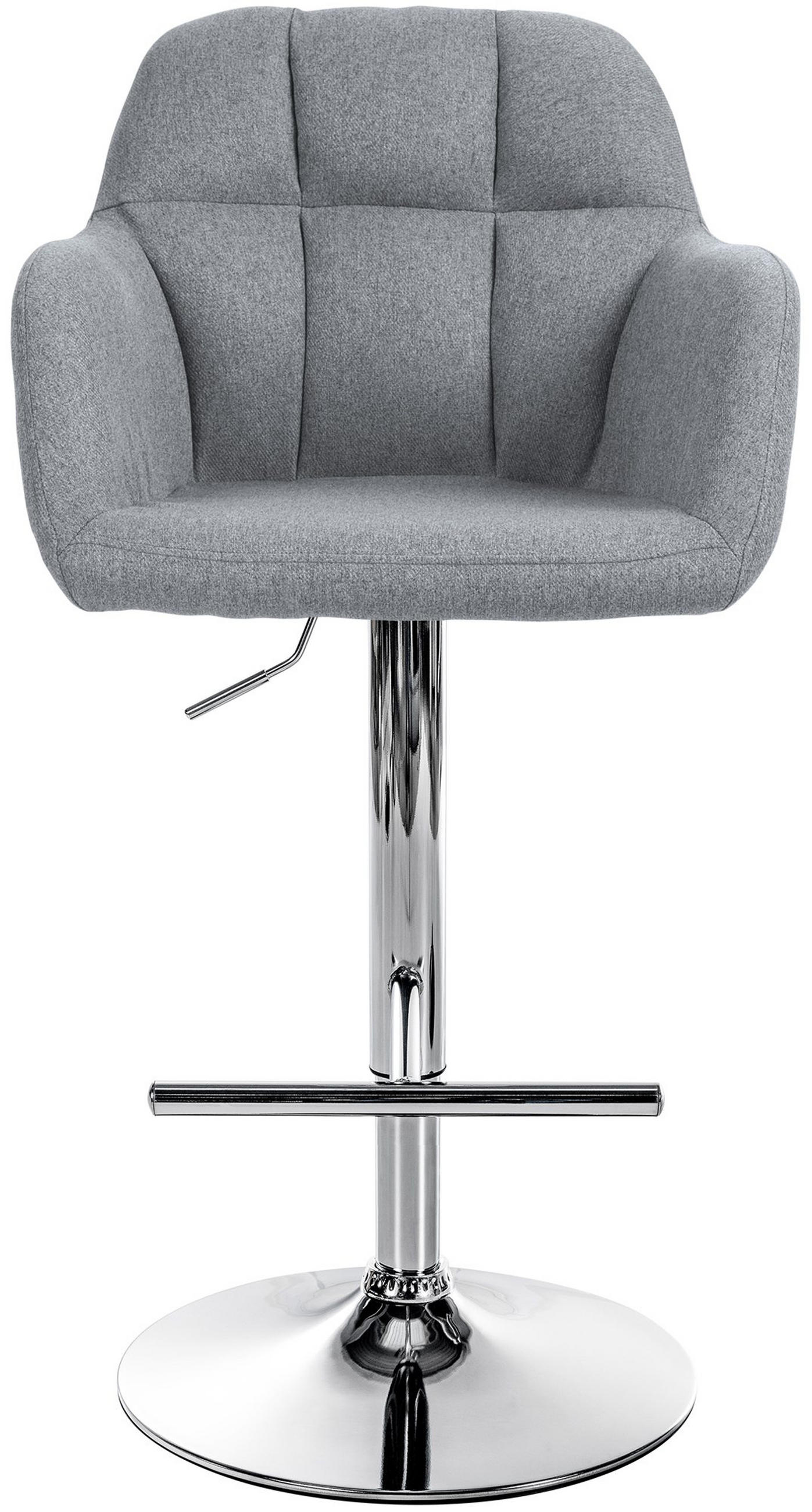 BARHOCKER Nardo Stoff chrom grau - Chromfarben/Grau, Textil/Metall (57/118/59cm) - TPFLiving