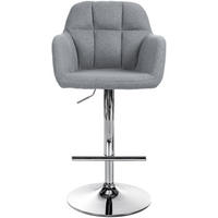 BARHOCKER Nardo Stoff chrom grau - Chromfarben/Grau, Textil/Metall (57/118/59cm) - TPFLiving