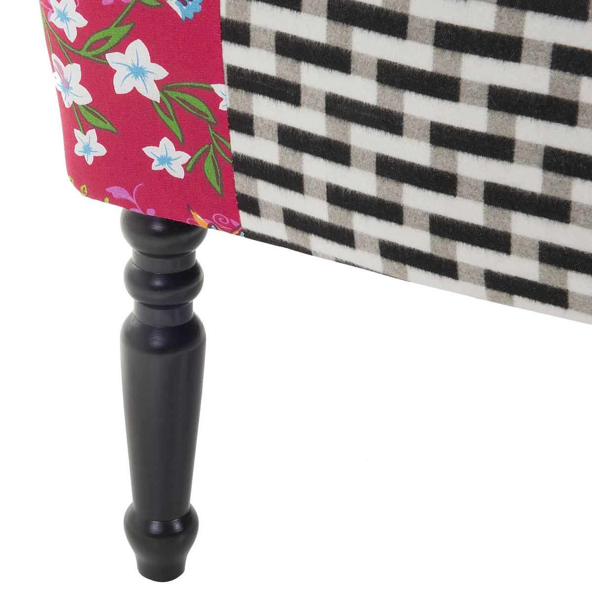 SESSEL Polsterbezug Bunt Mandal - Multicolor, Holz/Textil (59/86/57cm) - Beliani