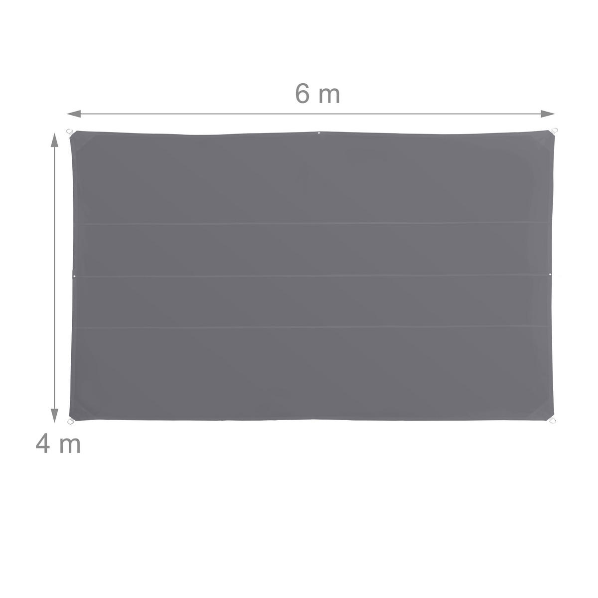 SONNENSEGEL - Grau, Textil/Metall (600/400cm) - Relaxdays