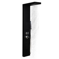 DUSCHPANEEL CASCATA - Schwarz - Schwarz, Metall (20/142/50.5cm) - Home Deluxe