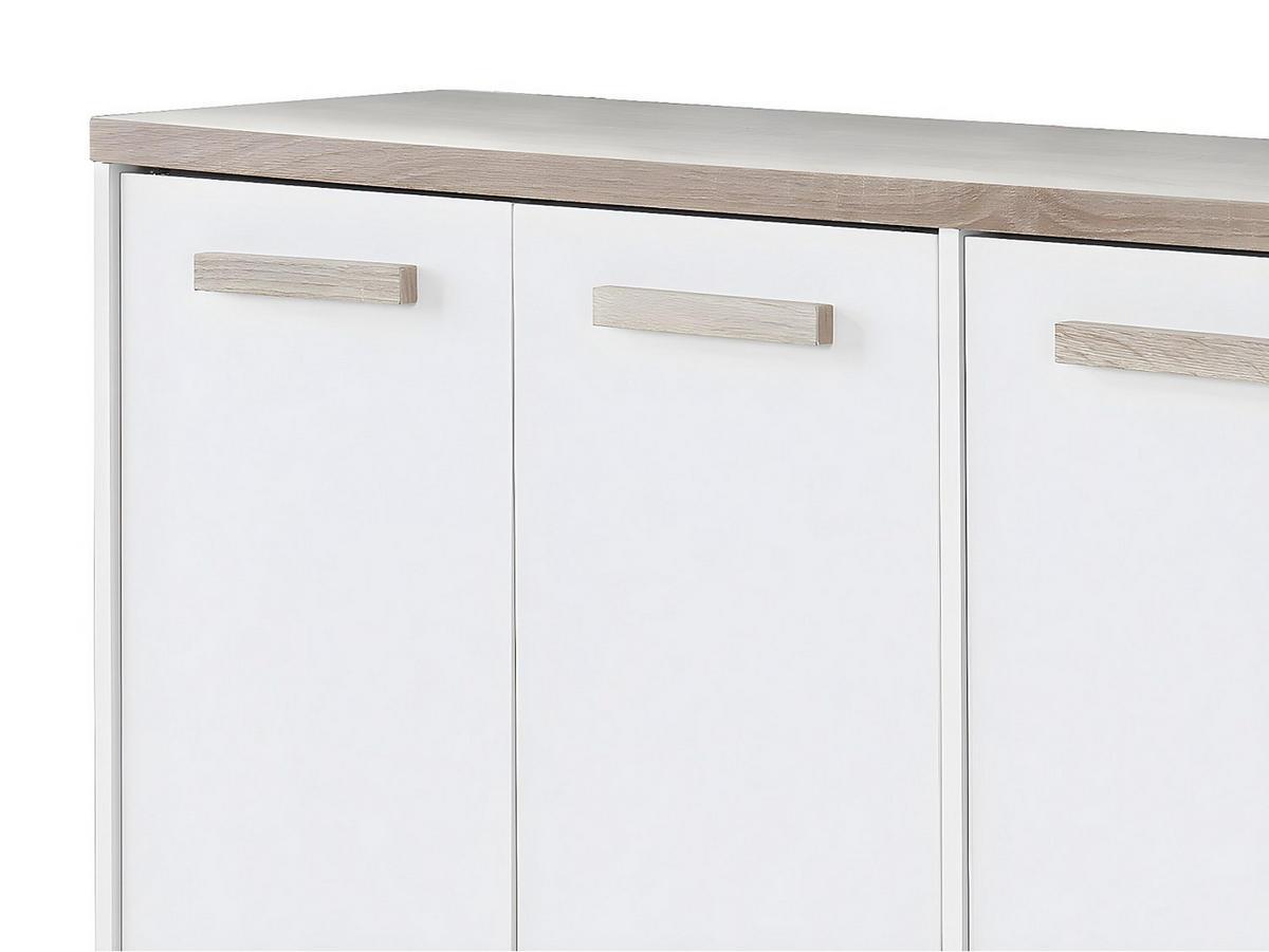 SCHUHSCHRANK - 120 cmcm x 30 cmcm - Holz, Platte - Naturfarben Hell, Weiß - SKAIDO - Naturfarben/Weiß, Holz (120/80/30cm) - Vente-Unique