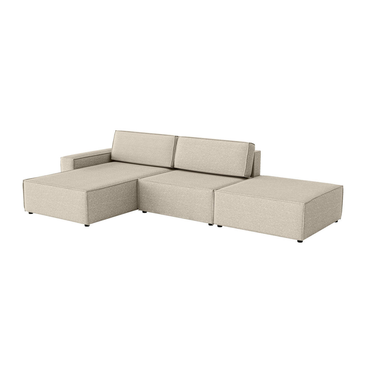 ECKSOFA Lummo Re mit Schlaffunktion, Beige - Beige, Textil (323/185cm) - Fedve