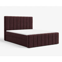 BOXBETT 01 BIS 160 x 200 cm - Vibe - Modernes Polsterbett mit Bettkasten inkl. PU-Schaum-Topper und Federmechanismus - Bordeaux, Holz (160/200cm) - ROYAL24_MARKT