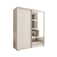 SCHIEBETÜRENSCHRANK GENUA 180, 2-türig Kleiderschrank mit 1 Spiegel, Moderne Garderobe, Schrank in Größe: 180 x 217 x 66 cm - Weiß, Holzwerkstoff (180/217/66cm) - O-Sofa