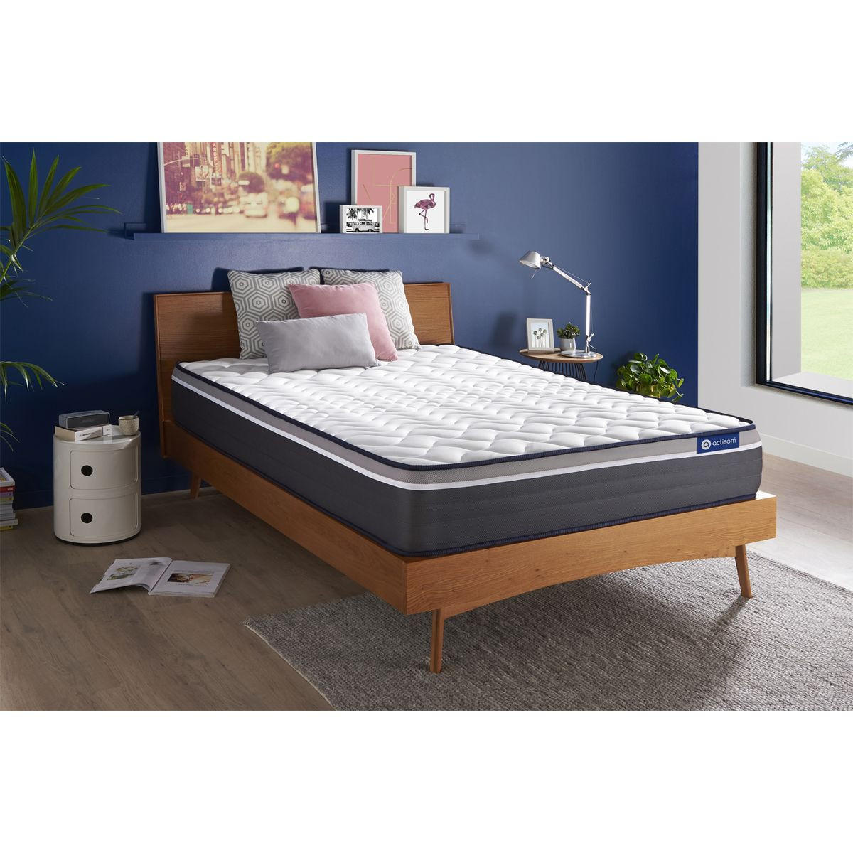MATRATZE Actiflex plus Taschenfederkern und Memory-Schaum 130 x 200 cm h4 - Weiß, Textil (130/200cm) - ACTISOM