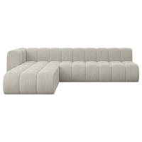 ECKSOFA modulares Sofa Darnel-L2 - 296x177x70 cm Creme - Hellgrau/Creme, Holzwerkstoff/Textil (296/177cm) - ALTDECOR