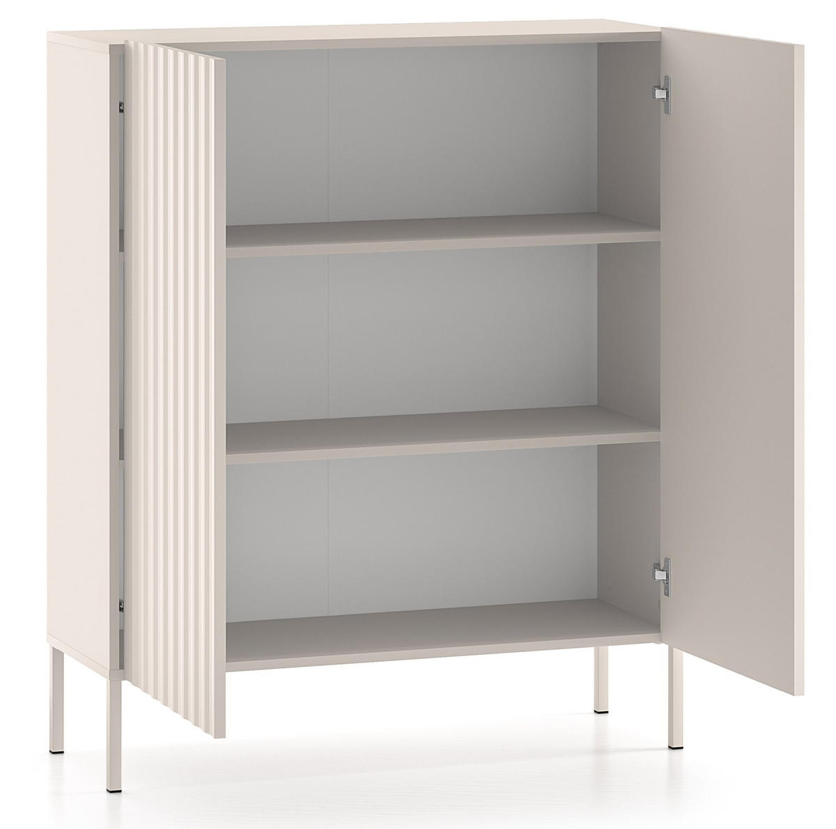 HIGHBOARD Derriva Hellbeige 100 cm - Ecru/Beige, Holzwerkstoff/Metall (100/120/37cm) - Selsey