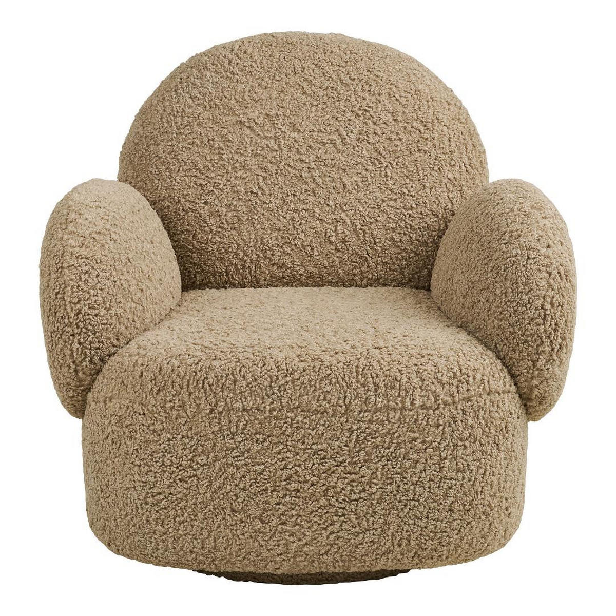 SESSEL, Lina, Hellbraun, Polyester, 87 x 85 x 81 cm - Hellbraun, Textil (87/81/85cm) - ebuy24