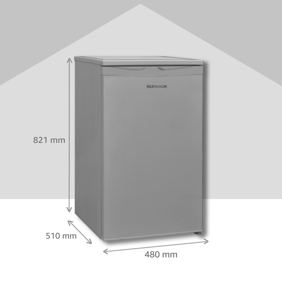 GEFRIERSCHRANK, 63 Liter Nutzinhalt, 4-Sterne, klein, leise & effizient, silber, CF-34-101-S - Silberfarben, Kunststoff/Metall (48/82.1/51cm) - Telefunken